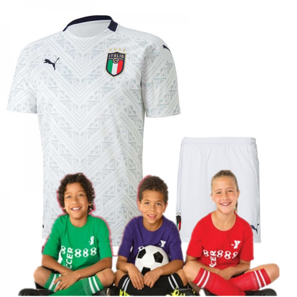 Kid's 2020 Euro Cup Italy  Away Suit (Customizable)