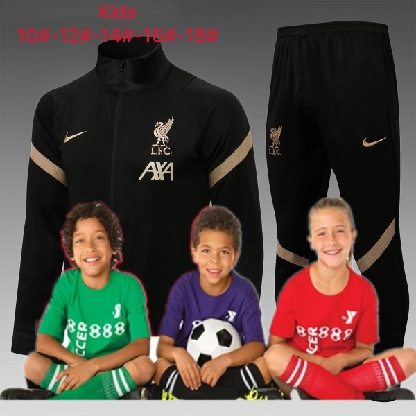 kid's 21/22 Liverpool black Training Suits  