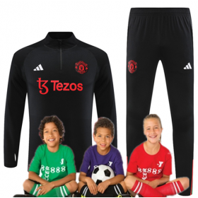 Kid's 23/24 Manchester United Training Suits Black